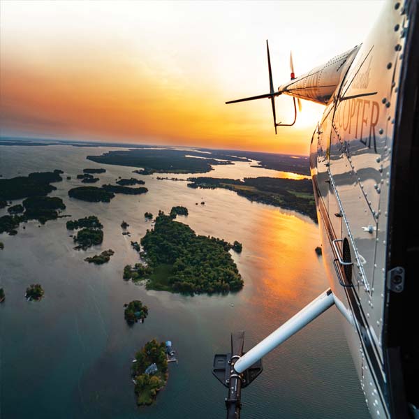1000 Islands Helicopter at Sunset