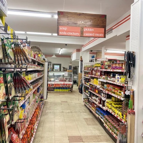 The aisle of a grocery store