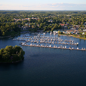 A marina filled with boats.