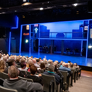 An audience in a theatre.