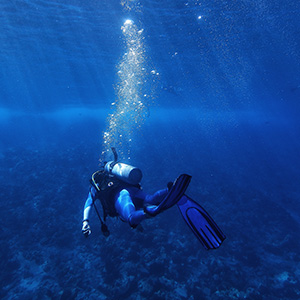 A person scubadiving