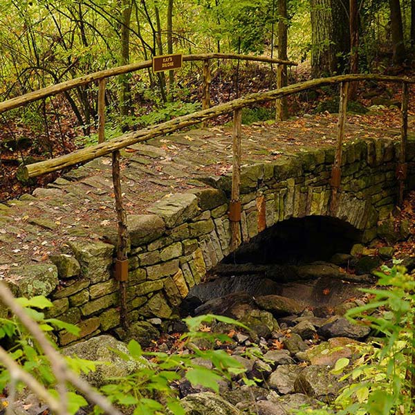 Trail bridge of stones